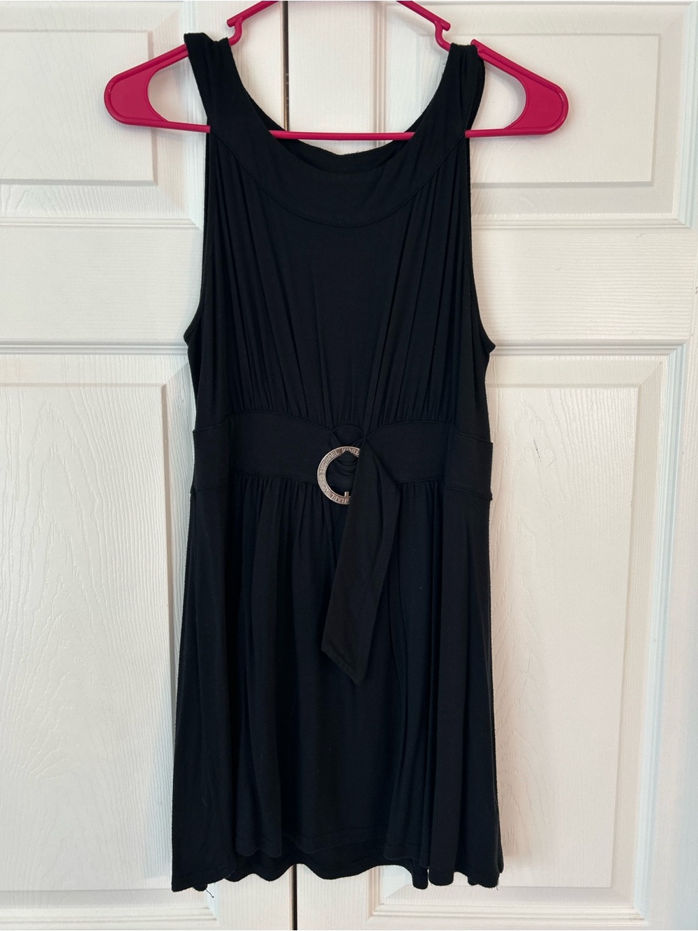 NWOT Michael Kors Women’s Black Logo Buckle Belted Tunic Blouse Shirt Size S